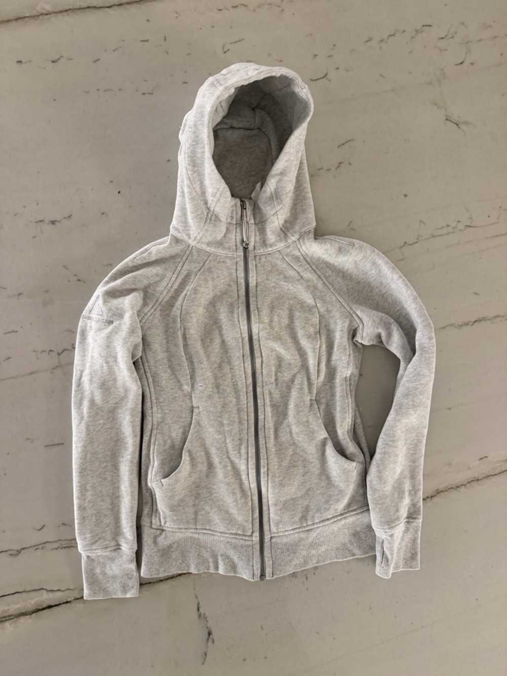 Lululemon Hoodie Womens 6 Gray Full Zip Workout Sweatshirt Pockets Gym Scuba